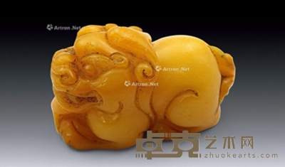 寿山石雕瑞兽摆件 7.5×6cm