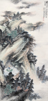 庚寅（1950年）作 山水 立轴 设色纸本