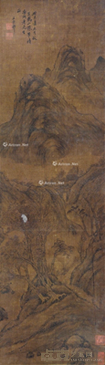 癸未（1883年）作 山水 立轴 水墨绢本 123×37cm