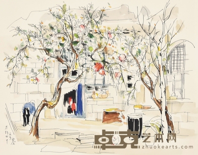 吴冠中 钢笔画 52×75cm 约3.51平尺