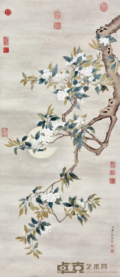 邹一桂 花卉 125×53cm 约5.96平尺