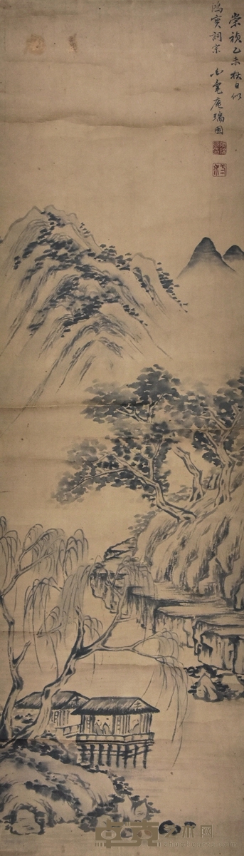 张瑞图 秋山会友 110×31cm 约3.07平尺