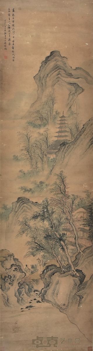 张崟 访友图 184×37cm 约6.13平尺