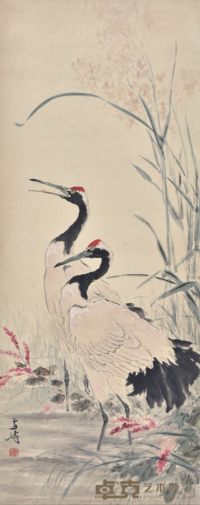 王雪涛 双鹤图 115×45cm 约4.66平尺