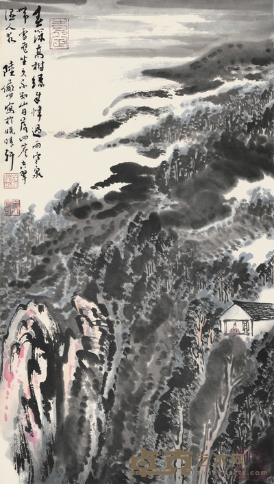 陆俨少 山水 45×25cm 约1.01平尺