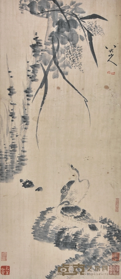 八大山人 花鸟 87×38cm 约2.98平尺