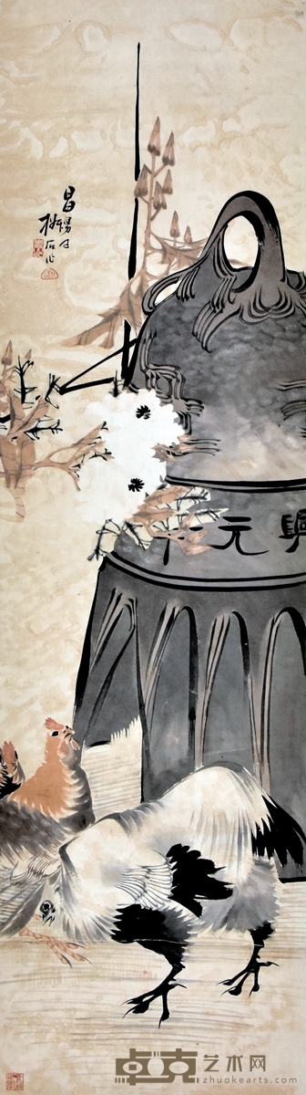 潘岚 大吉图 136×37cm 约4.53平尺