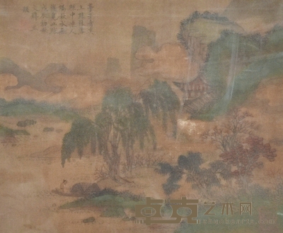 文徵明 青绿山水 23×28cm 约0.58平尺