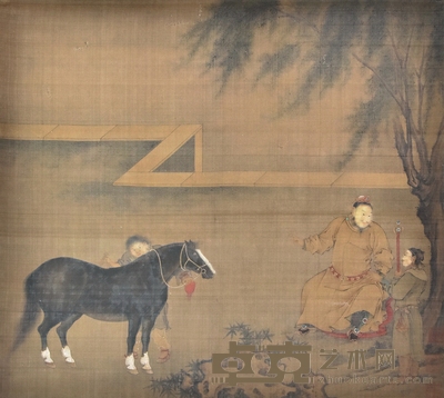 佚名 太宗相马图 54×59cm 约2.87平尺