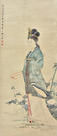 郑师玄 执扇仕女