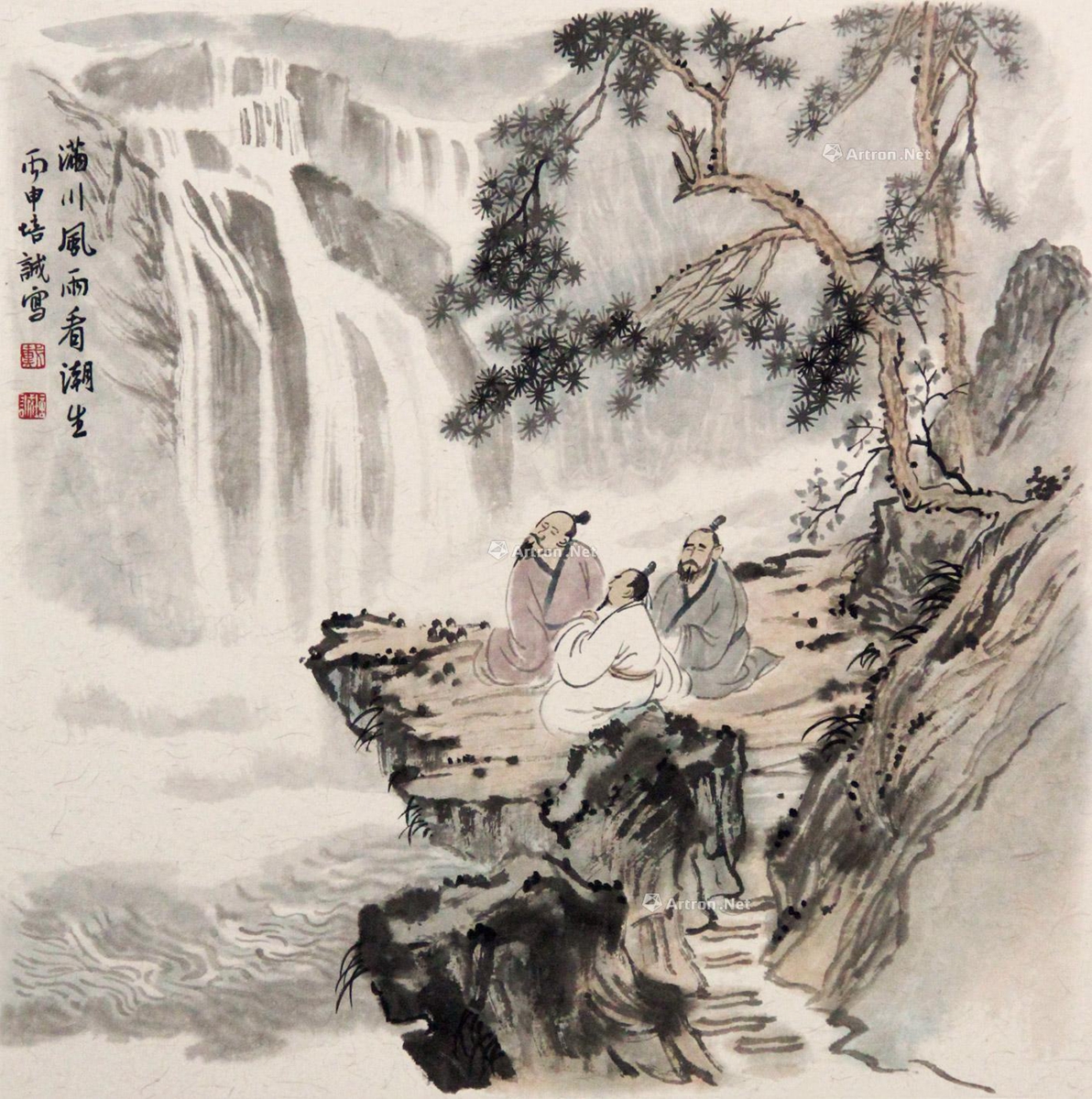 戴培诚 满川风雨看潮生 42×42cm