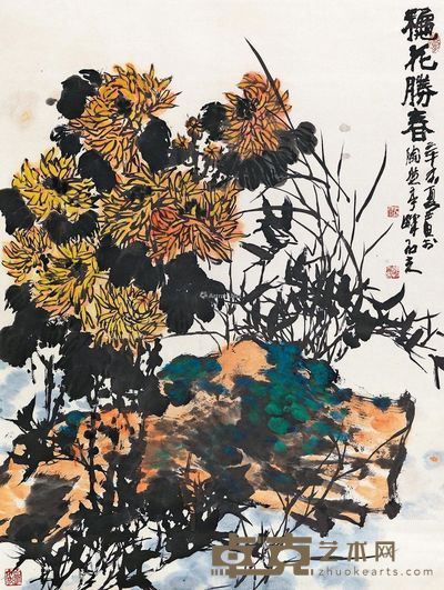 郭石夫 秋花胜春 124×94cm