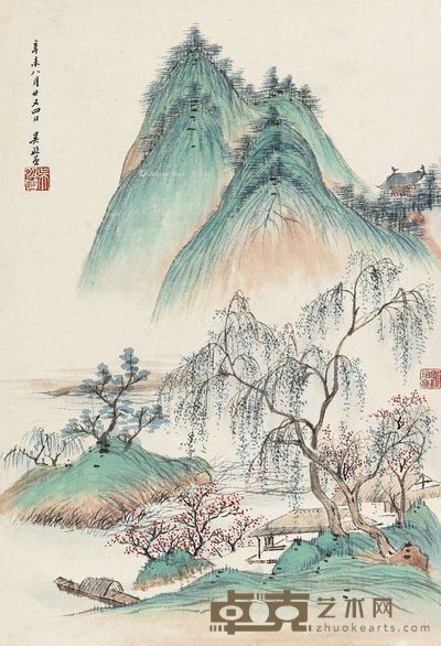 吴熙曾 山居图 34×23cm