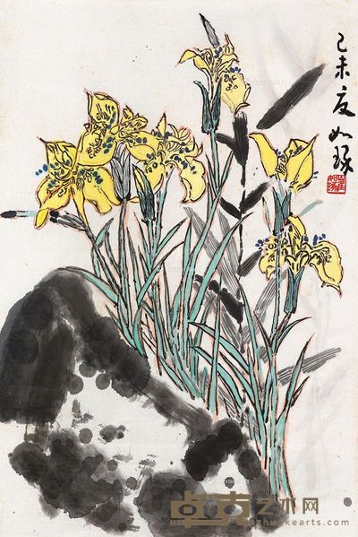 崔如琢 兰石 68×46cm