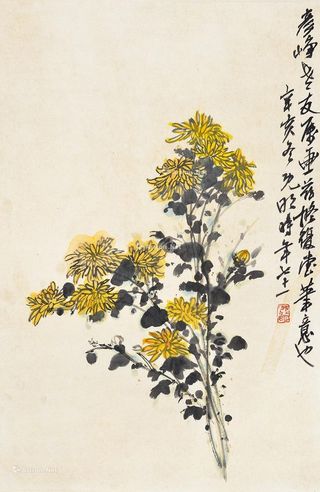 刘既明 菊花图