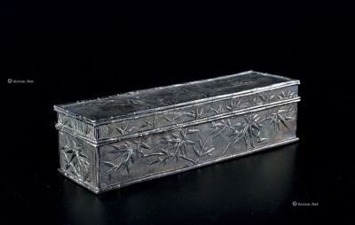 清晚期 铜鎏银竹纹盒