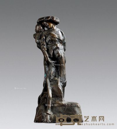 潘鹤 客家女 铜雕塑 高38cm