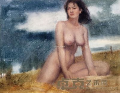 黄增炎 1994年作 女人体 纸本水彩 63×84cm