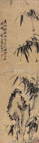 苏廷煜 竹石图 立轴 水墨纸本指画