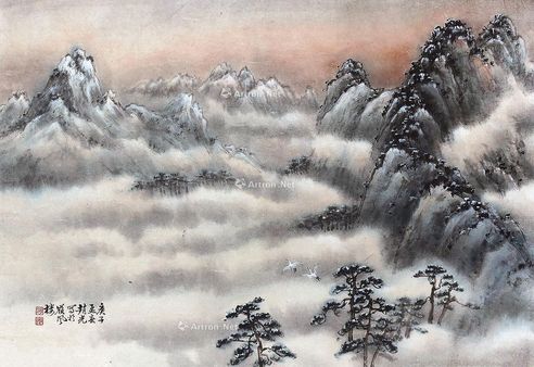 赵世光 雪景山水 镜心 设色纸本