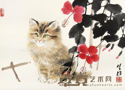 方楚雄 猫 34×45cm