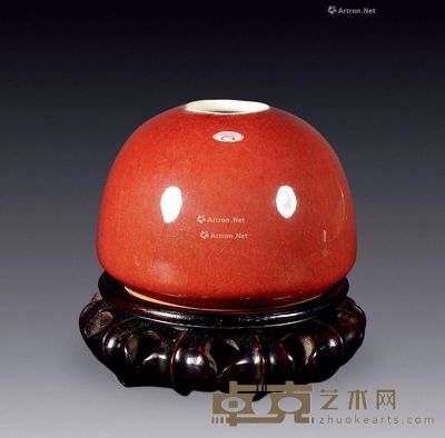 清中期 红釉太白尊 直径10cm