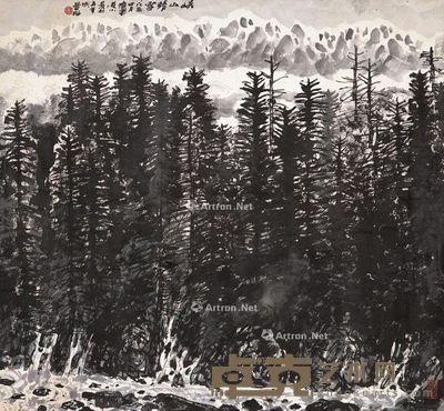 林丰俗 岷山晴雪 67×72cm