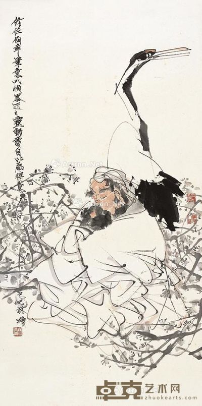 林墉 仿任伯年笔意 138×68cm
