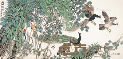 方楚雄 雨林集珍 111×248cm