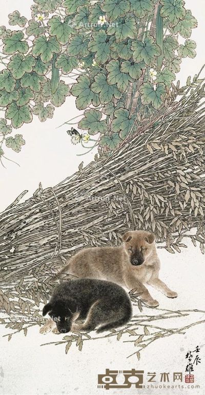 方楚雄 亲密无间 132×67cm
