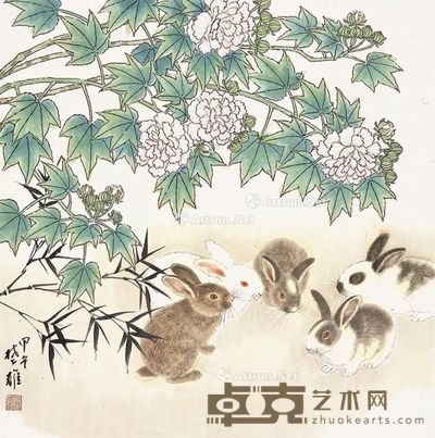 方楚雄 佳趣 69×69cm