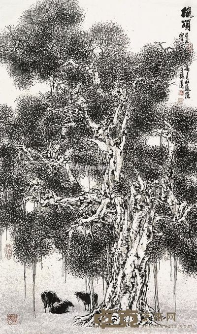 杜应强 榕颂 116×69cm