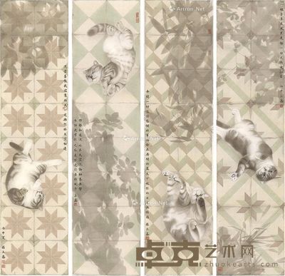 罗玉鑫 弄影.马口仔 弄影.二子小姐 弄影.小二咪 弄影.Marco 133×32cm×4