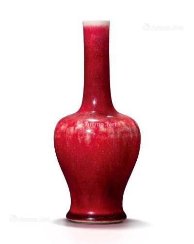 清十八世纪 郎窑红釉甘露瓶