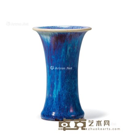 清十八世纪 窑变釉小花觚 高14cm