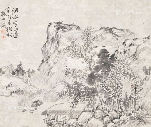 杨伯润 山村图