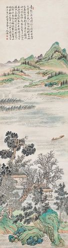 沈塘 青绿山水人物