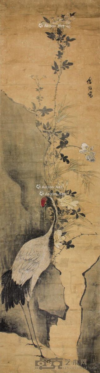 傅眉 仙鹤 179×45cm