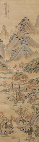 山水 挂轴 设色绢本