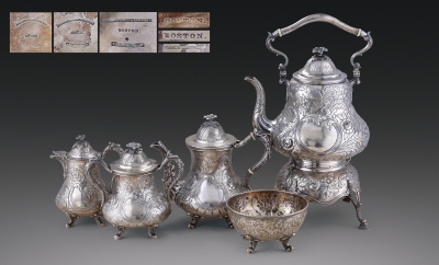 1840年 美国Bigelow出品茶具五件套