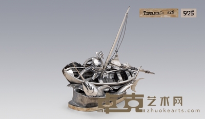 1970-1980年 蒂凡尼《老人与海》纯银雕塑 高:33.2cm 宽:35.5cm 重:1501g 材质:925银