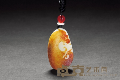 和田玉龙行天下挂件 长:4.4cm 宽:2.7cm