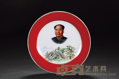 文革 景德镇毛主席光辉历程瓷盘 口径:19cm