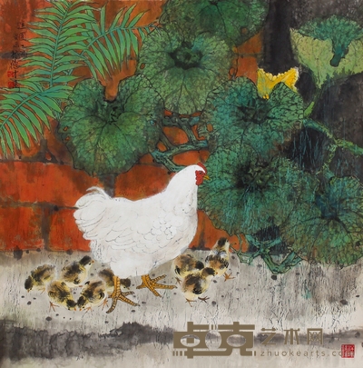 林德才 庭院一隅 70×69cm 平尺:4.3