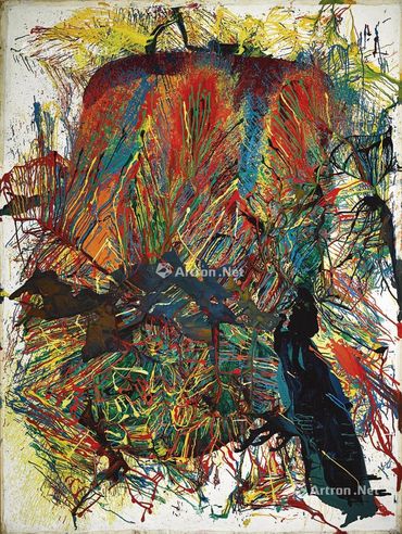 嶋本昭三 1964年作 爆发64-1 画框 油画画布
