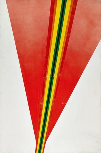 吉原通雄 约1968年作 作品 镜框 压克力画布