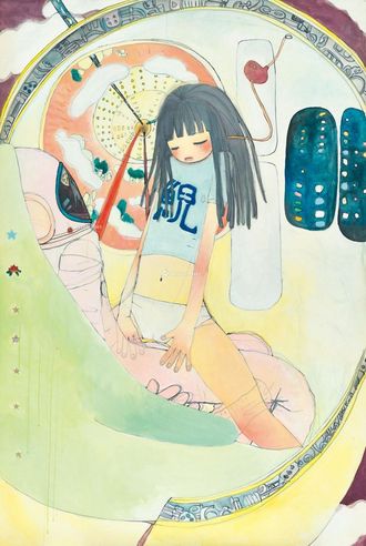 高野绫 2000年作 土豆 压克力及综合媒材　画布