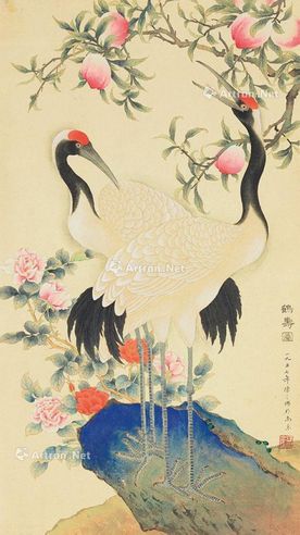 陈之佛 双寿图