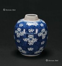 康熙 青花花卉小罐