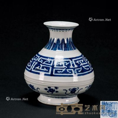 清 青花玉壸春瓶 高19.5cm